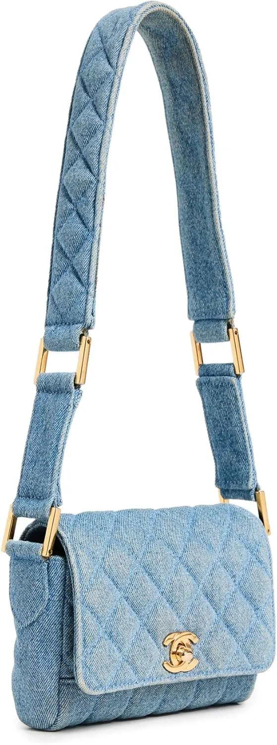CHANEL Women's Pre-Loved Chanel Blue Denim Shoulder Mini Bag