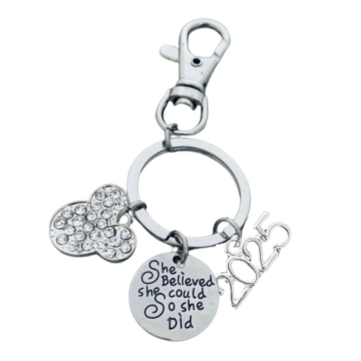 Cheer She Believed She Could Zipper Pull Keychain - D2 Summit, Worlds Gift