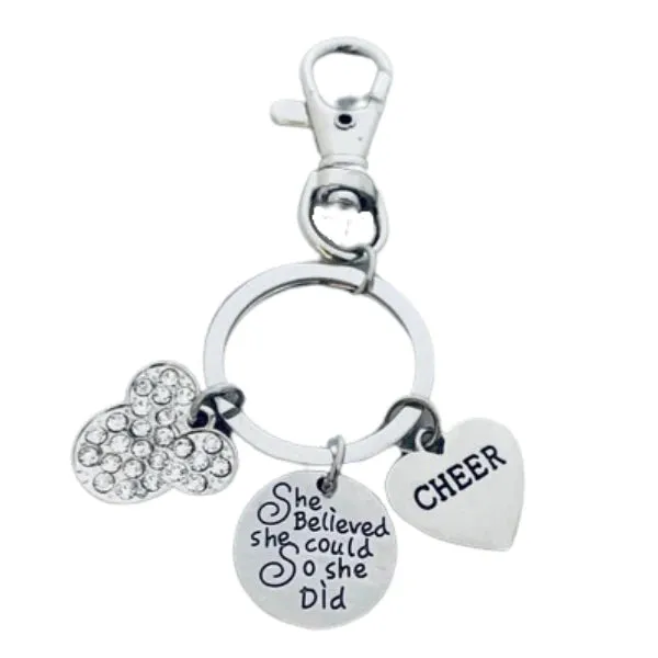 Cheer She Believed She Could Zipper Pull Keychain - D2 Summit, Worlds Gift