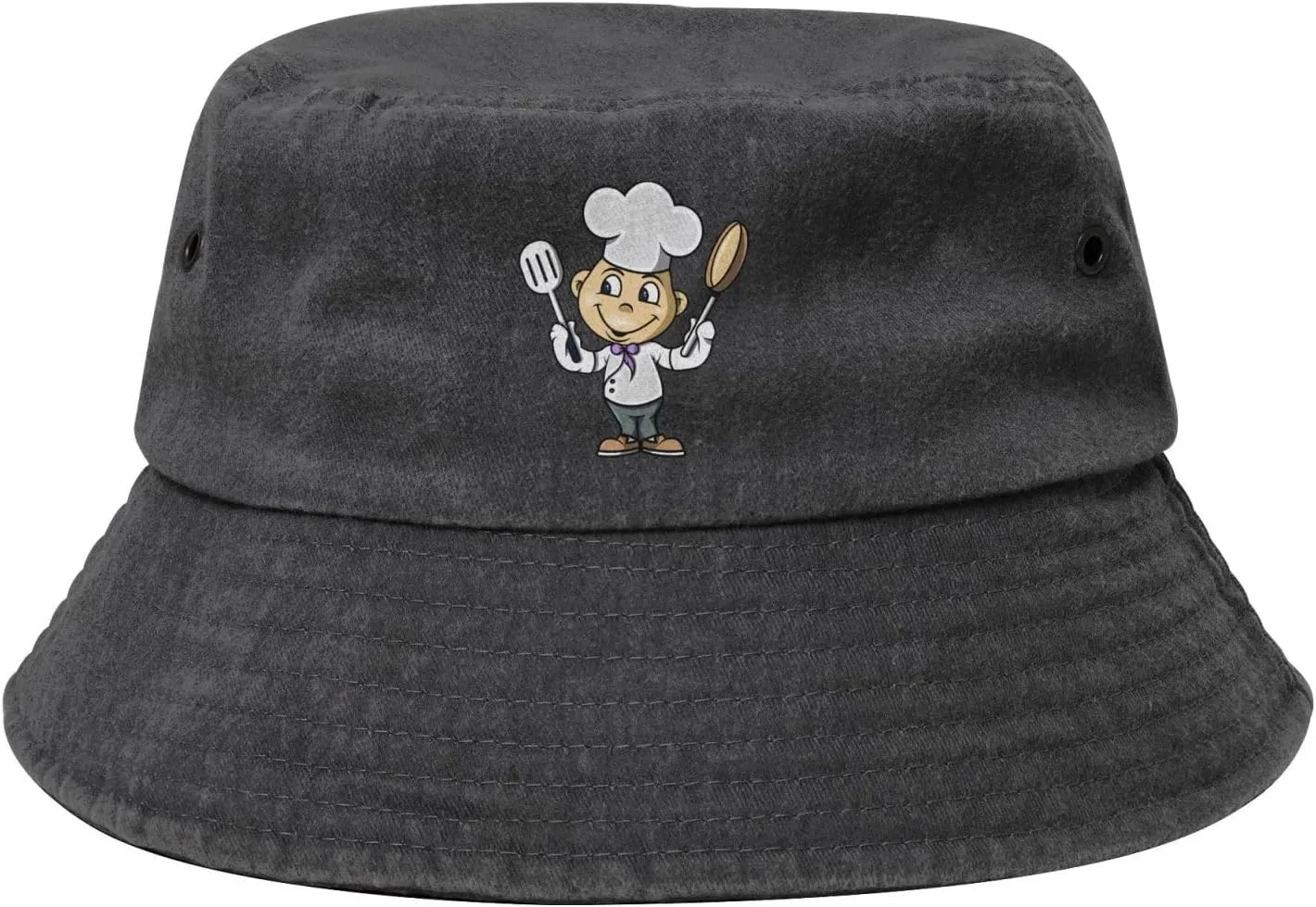 Chef with Spatula and Frying Pan Bucket Hat for Women Men Outdoor Sun Hat Summer Beach Travel Fishing Cap