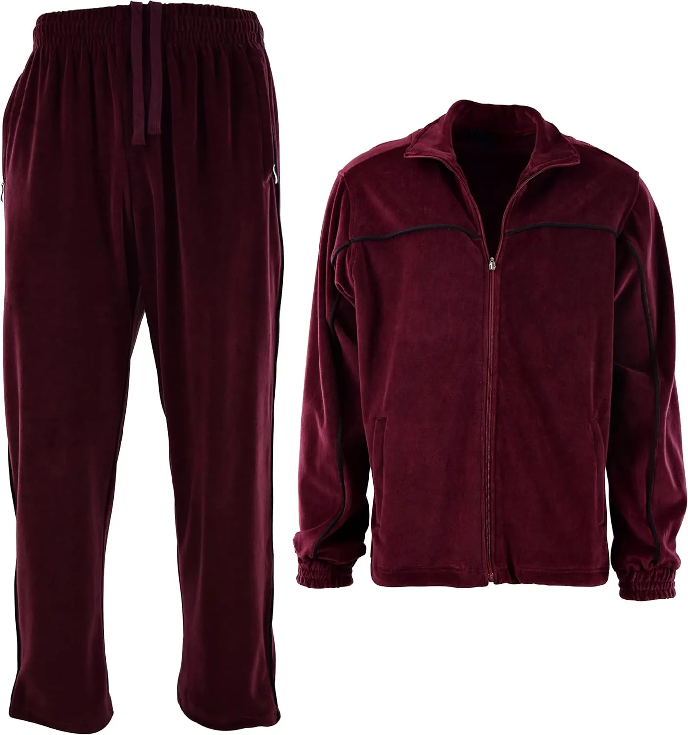 ChoiceApparel Mens Velour Tracksuit with Zippered Pockets