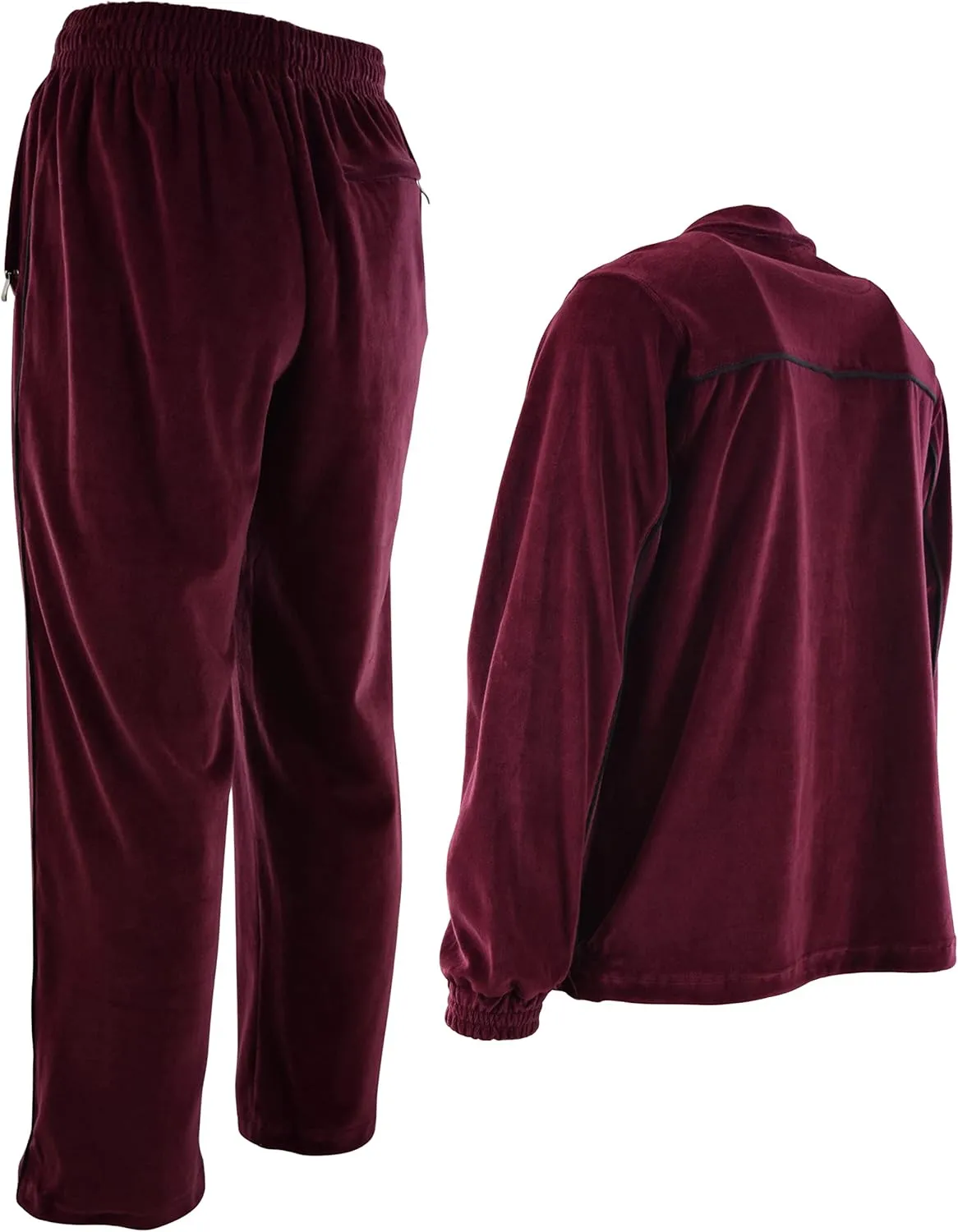 ChoiceApparel Mens Velour Tracksuit with Zippered Pockets