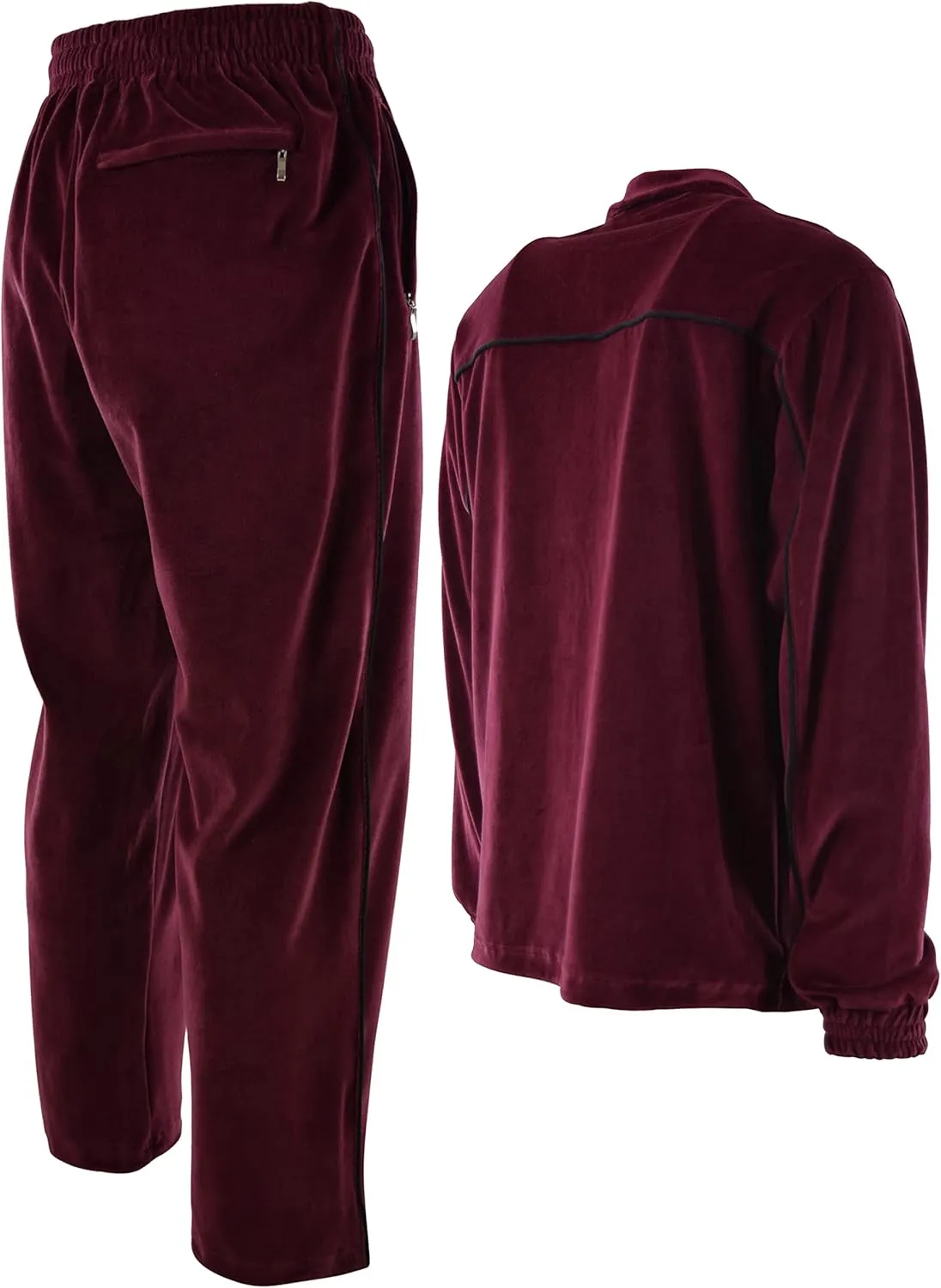 ChoiceApparel Mens Velour Tracksuit with Zippered Pockets