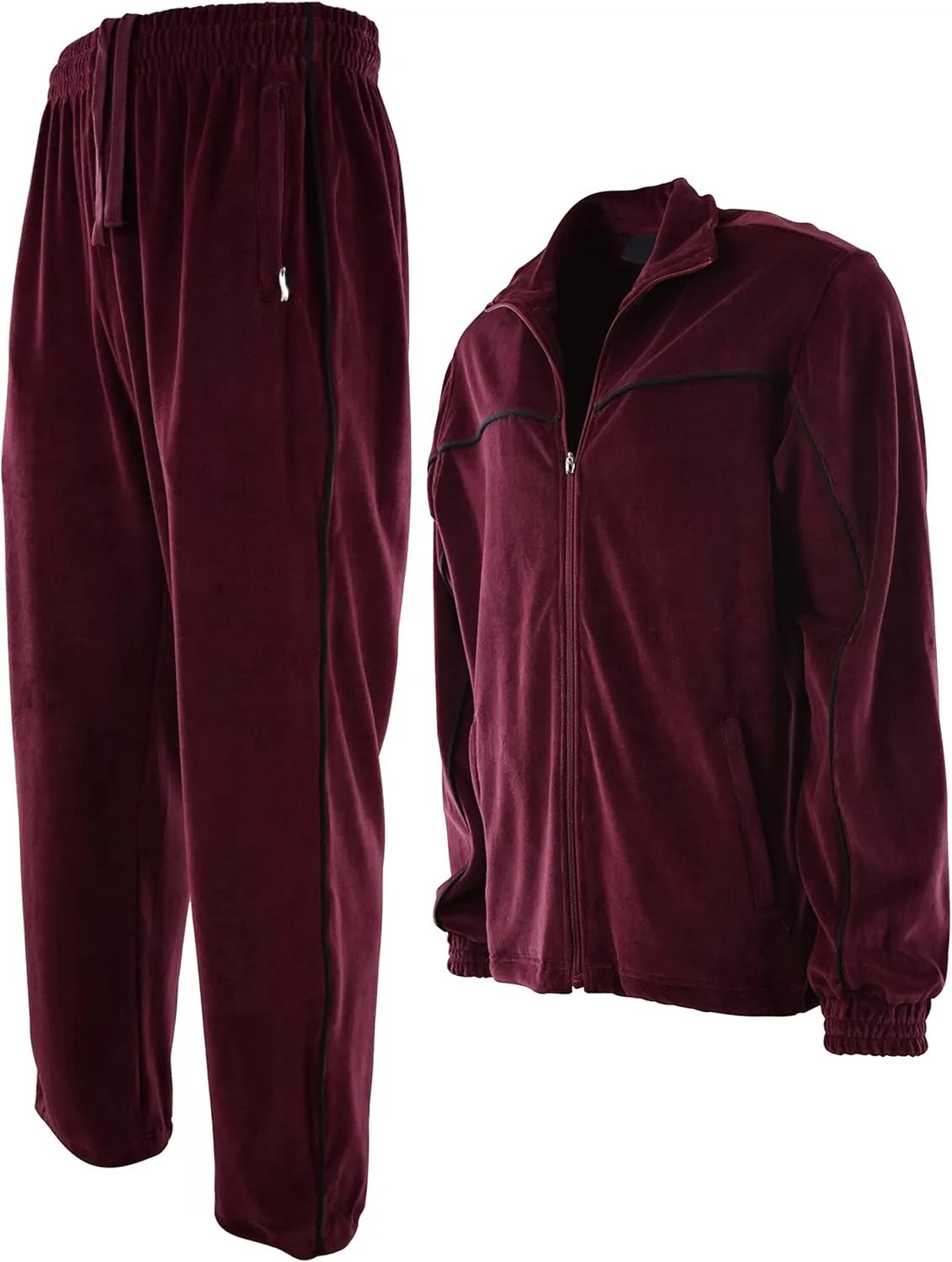 ChoiceApparel Mens Velour Tracksuit with Zippered Pockets