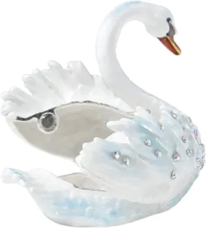 Ciieeo Jewelry Box Swan Shaped Trinket Boxes Jewelry Organizer for Jewelry Organizer Small Jewelry Case Desktop Swan Decor Swan Shaped Jewelry Holder Swan Shaped Ring Holder