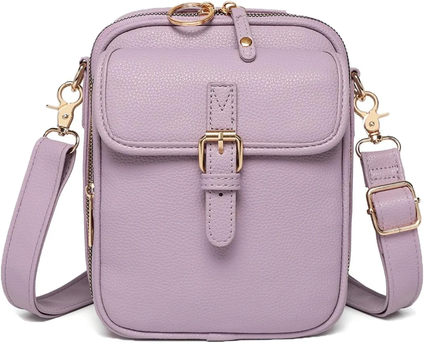 Collaborat Crossbody Leather Bag, Double Layer, with Card Holder, Women's Anti-Theft Vintage Shoulder Messenger Bag