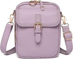 Collaborat Crossbody Leather Bag, Double Layer, with Card Holder, Women's Anti-Theft Vintage Shoulder Messenger Bag