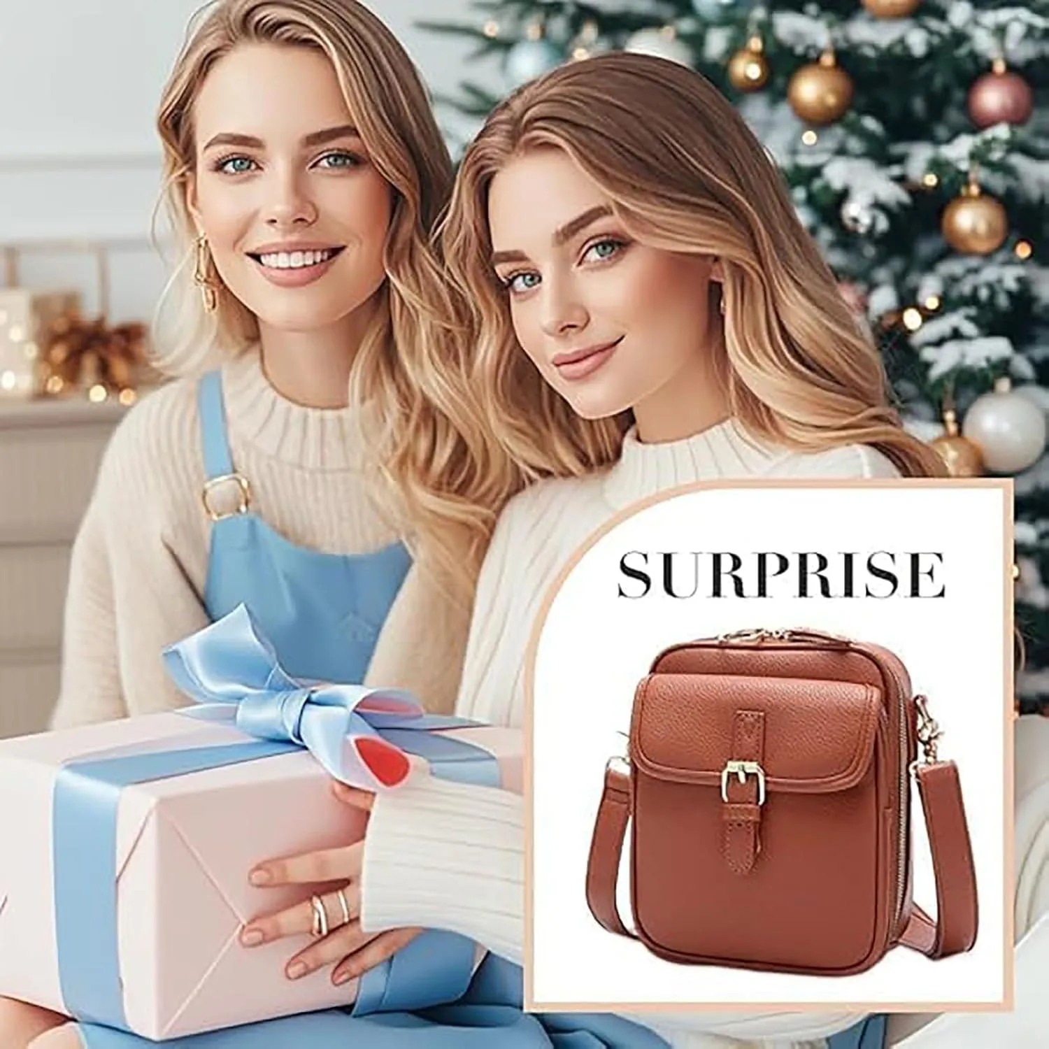 Collaborate Crossbody Leather Bag, Collaboraten1 Anti Theft Leather Bag, Mini Cell Phone Pouch with Card Slots