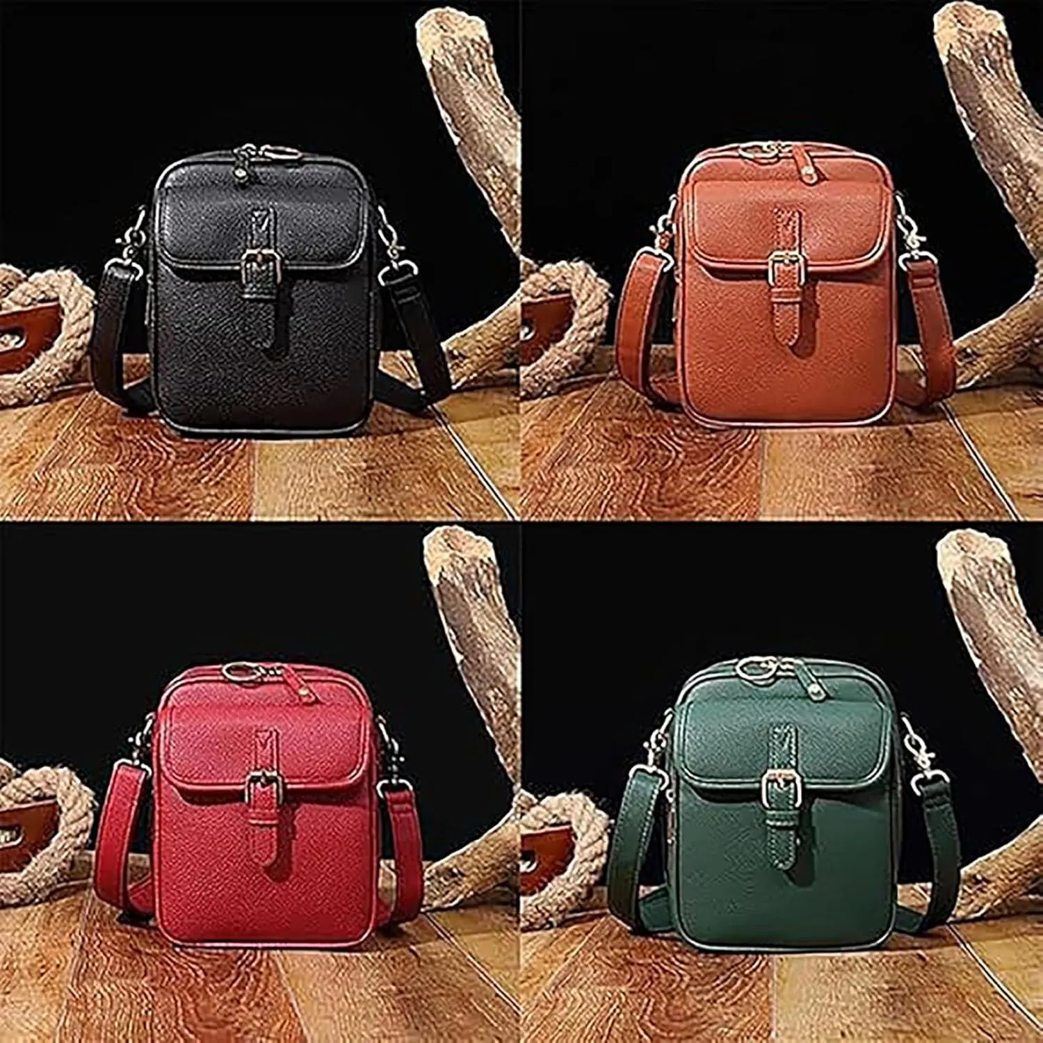 Collaborate Crossbody Leather Bag, Collaboraten1 Anti Theft Leather Bag, Mini Cell Phone Pouch with Card Slots