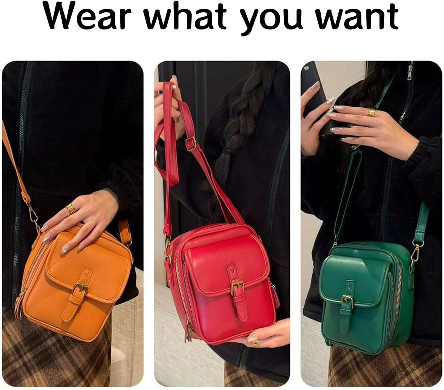 Collaboraten1 Crossbody Leather Bag, Urvash Crossbody Leather Anti Theft Bag for Women Travel