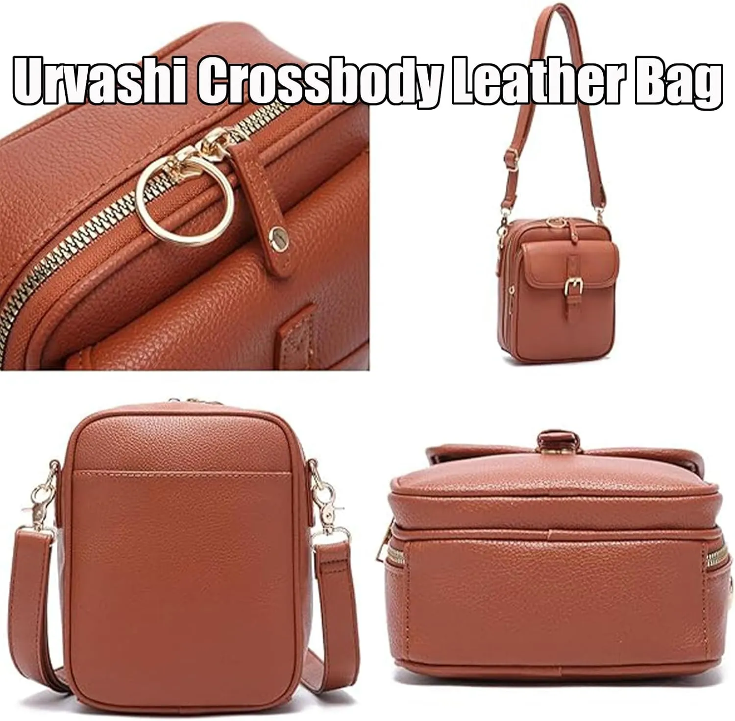 Collaboraten1 Crossbody Leather Bag, Urvashi Collaborateam Tojoyride Anti Theft Purse Bag with Built in Wallet for Women