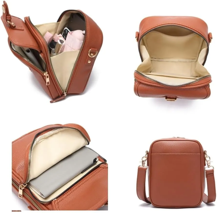 Collaboraten1 Crossbody Leather Bag,Urvashi Crossbody Bag for Women,Anti Theft Leather Bag,With Multiple Card Slots