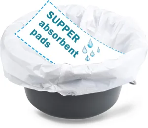 Commode Liners with Super Absorbent Pad，40 Pack Disposable Waste Bags for Adult Commode Chair, Portable Camping Toilet Bags No Odors-No Leaks
