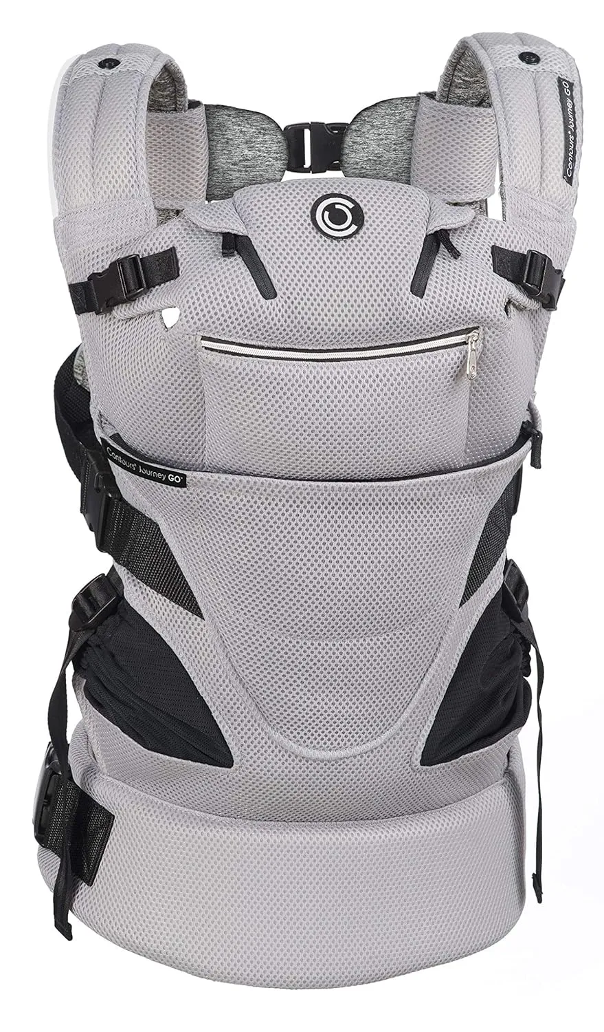 Contours Journey GO 5 Position Baby Carrier for Men and Women, Convertible and Easy-to-Use, Multiple Pockets, Newborn to Toddler Design, Face in, Face Out, Front, Back & Hip (8-45 lbs), Daydream Gray