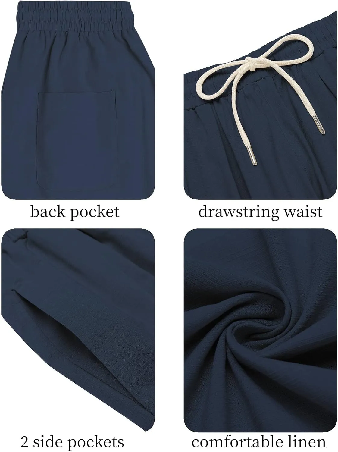 COOFANDY Men's Cotton Linen Harem Pants Drawstring Casual Cropped Trousers Lightweight Loose Beach Yoga Pants with Pockets