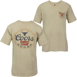Coors Banquet Distressed Rodeo Logo Tan Adult Men's Classic Fit T-Shirt