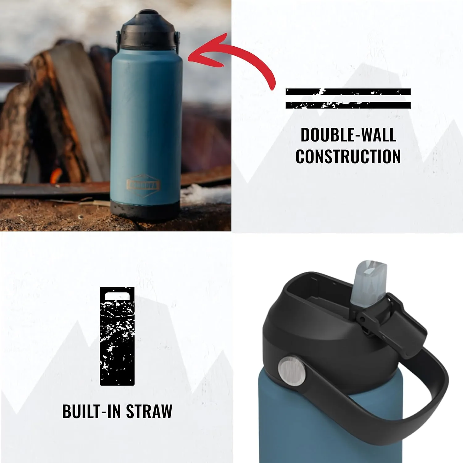 Cordova Outdoors Trailhead Class Water Bottle, Yonder, 18 oz