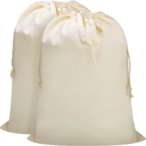 Cotton Laundry Bag with Handles and Sturdy Canvas Fabric, Extra Large Heavy Duty Washable Laundry Bag Basket Liner Hamper Liner for Travel, Camp, College (XL, 2 Pack)