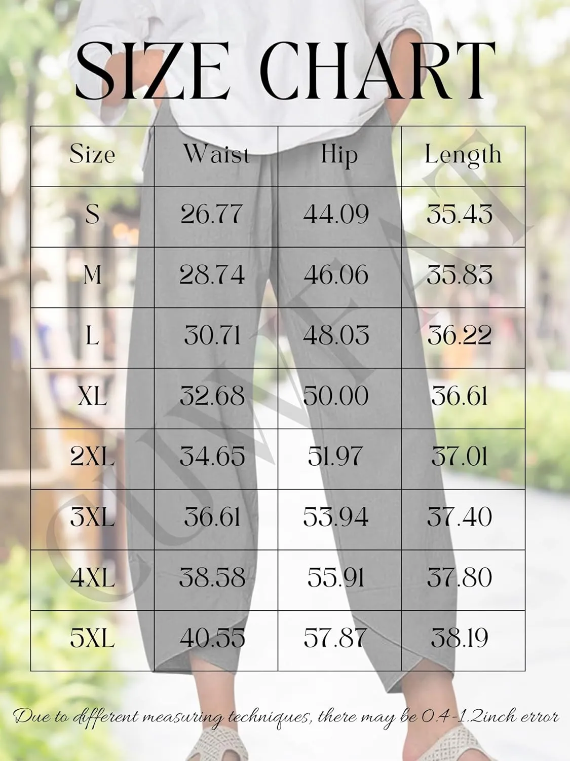 Cotton Linen Pants for Women Summer Casual Capri Pants Waist Elastic Comfy Loose Women's Palazzo Trousers with Pockets