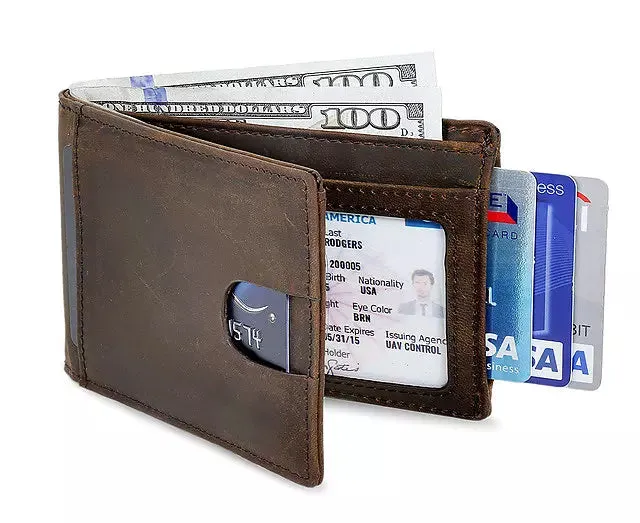 Cowhide Wallet RFID Anti Theft Business Card Holder