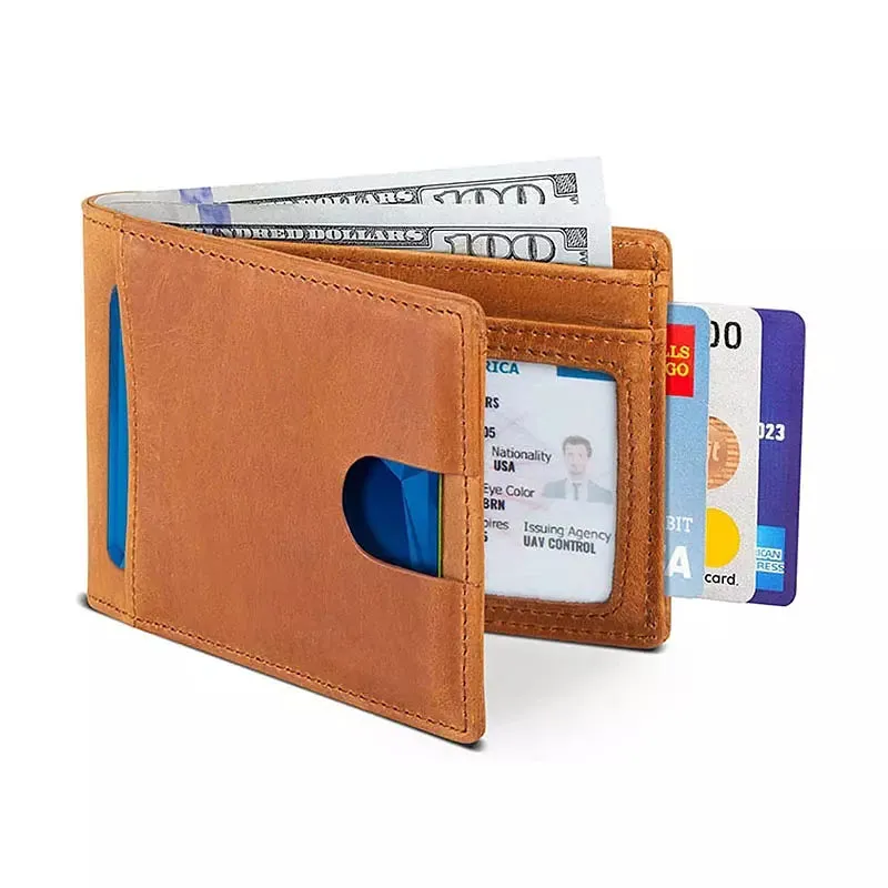 Cowhide Wallet RFID Anti Theft Business Card Holder