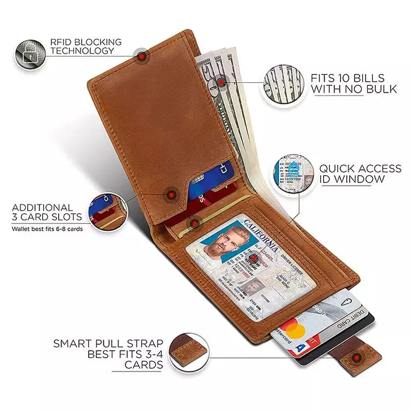 Cowhide Wallet RFID Anti Theft Business Card Holder