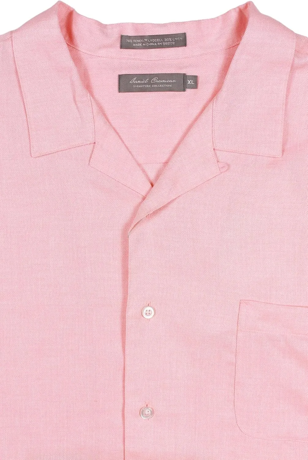 Cremieux Daniel Signature Men's Tencel Lyocell/Linen Blend Short Sleeve Shirt with Pocket