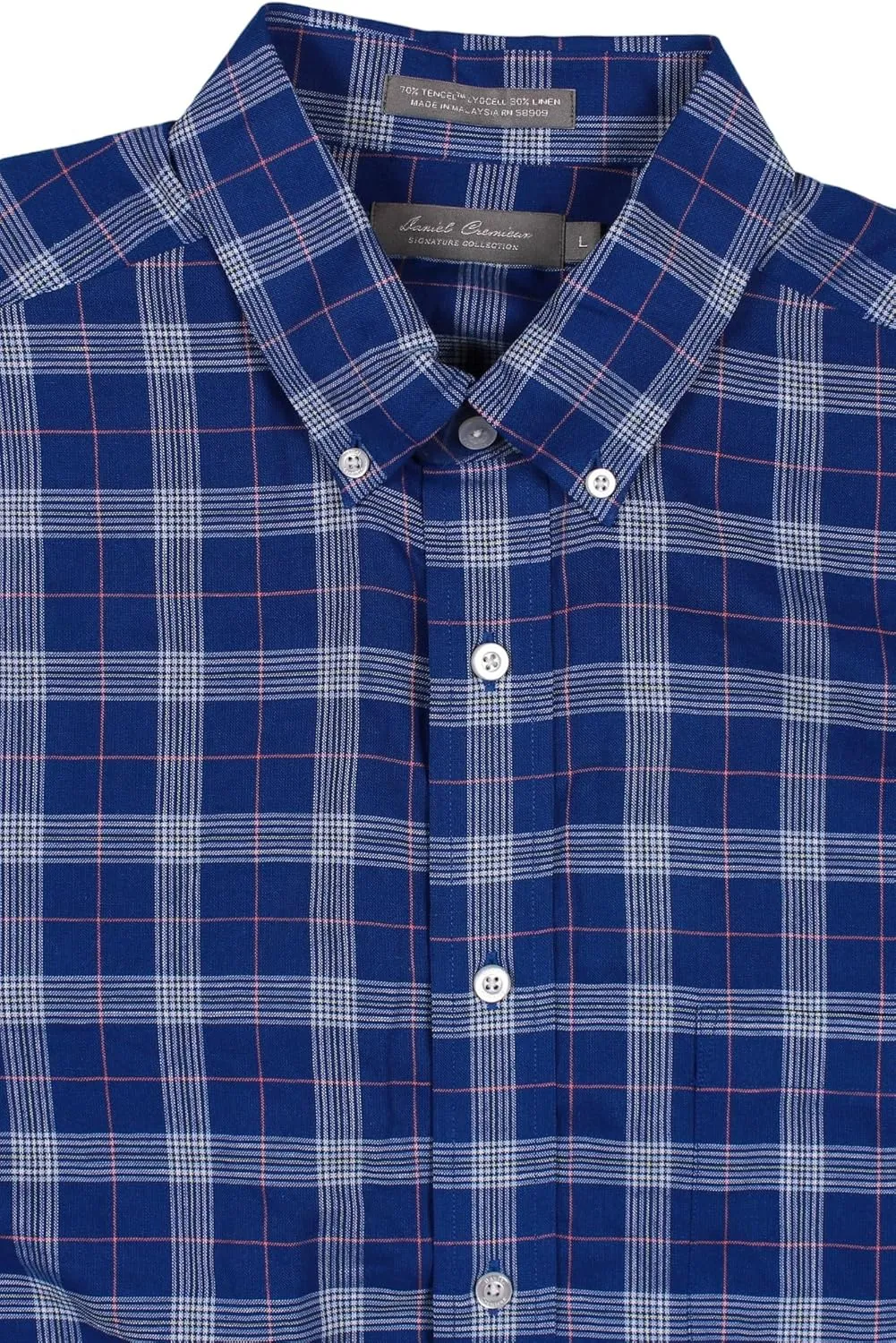 Cremieux Daniel Signature Men's Tencel Lyocell/Linen Blend Short Sleeve Shirt with Pocket