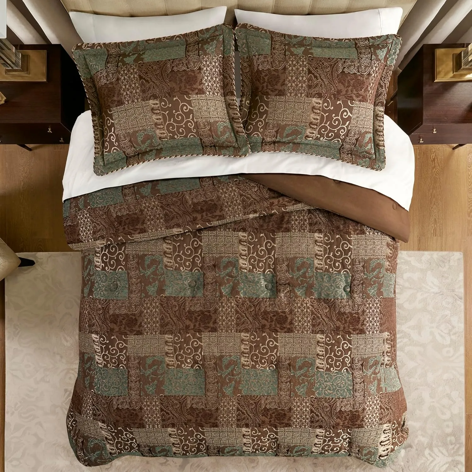 Croscill Galleria 4 Piece Brown Comforter Set Queen/Brown