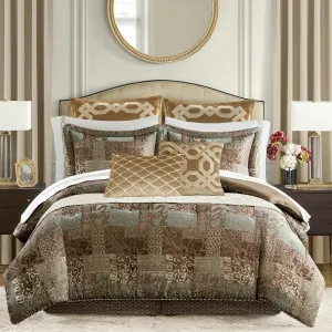 Croscill Galleria 4 Piece Brown Comforter Set Queen/Brown