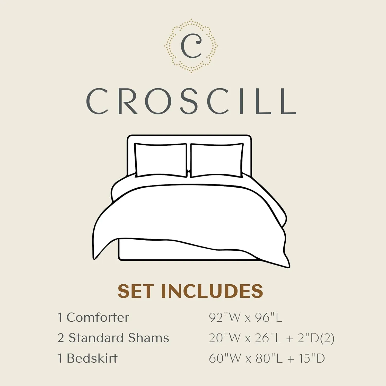 Croscill Galleria 4 Piece Brown Comforter Set Queen/Brown