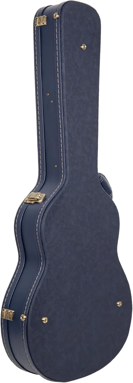 Crossrock Relief Series 335 Guitar Case for ES-335 & Semi-Hollow Electric Guitars | Carved Ocean Blue Finish, Deep Scarlett Velvet Interior, Lock – Premium Wooden Hardshell