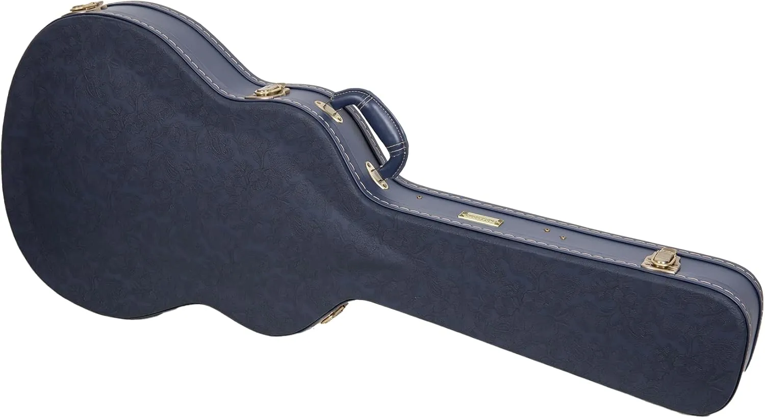 Crossrock Relief Series 335 Guitar Case for ES-335 & Semi-Hollow Electric Guitars | Carved Ocean Blue Finish, Deep Scarlett Velvet Interior, Lock – Premium Wooden Hardshell