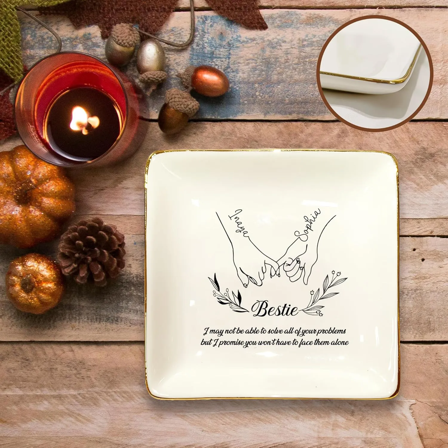 Customized Friend Jewelry Dish, Custom Friendship Tray, Unique Gift for Women, Birthday Bestie Gift, Sister Gifts from Sister, Thoughtful Friend Gift