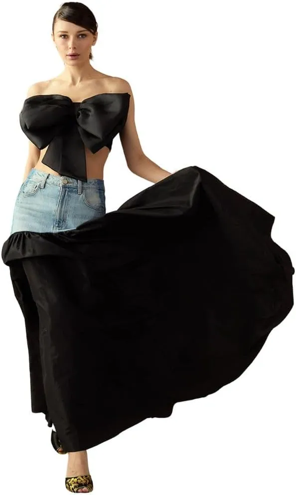 Cynthia Rowley Denim Taffeta Skirt