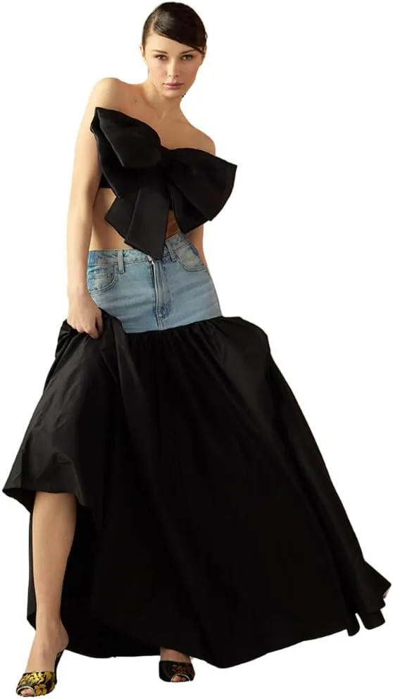 Cynthia Rowley Denim Taffeta Skirt