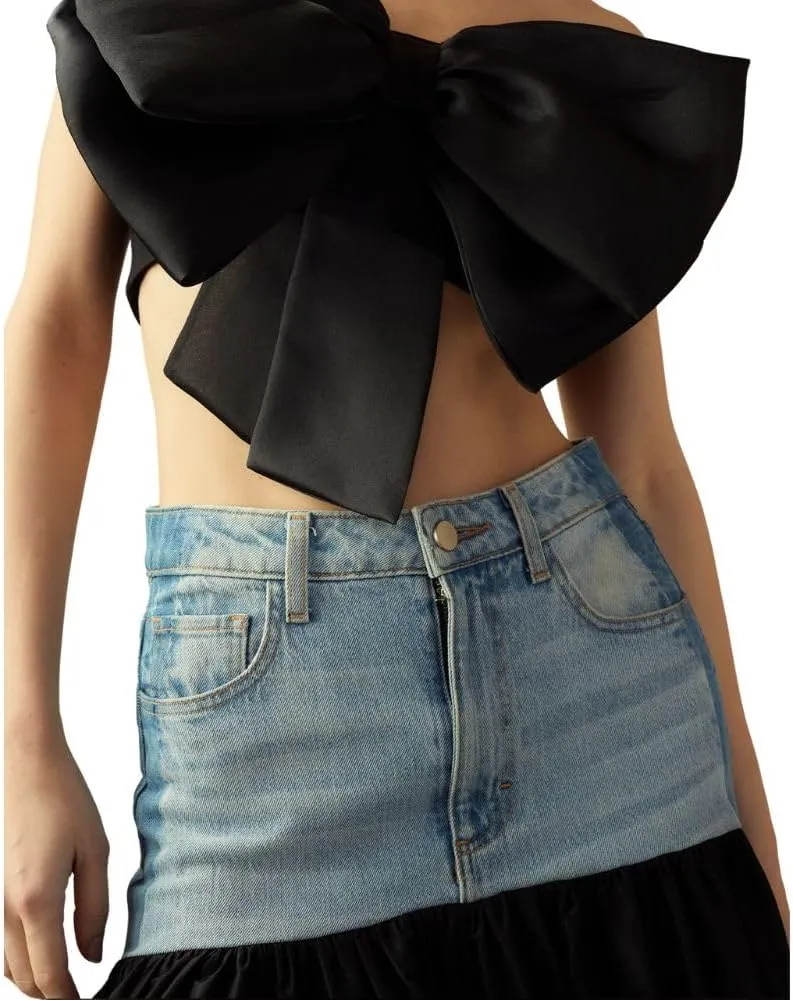 Cynthia Rowley Denim Taffeta Skirt