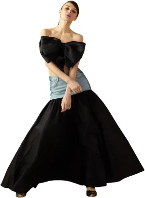 Cynthia Rowley Denim Taffeta Skirt