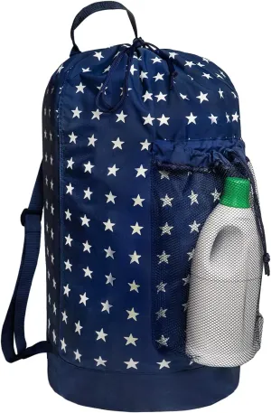 Dalykate Backpack Laundry Bag, Laundry Backpack with Shoulder Straps and Mesh Pocket Durable Nylon Clothes Hamper Bag with Drawstring Closure for College, Travel, Laundromat, Apartment