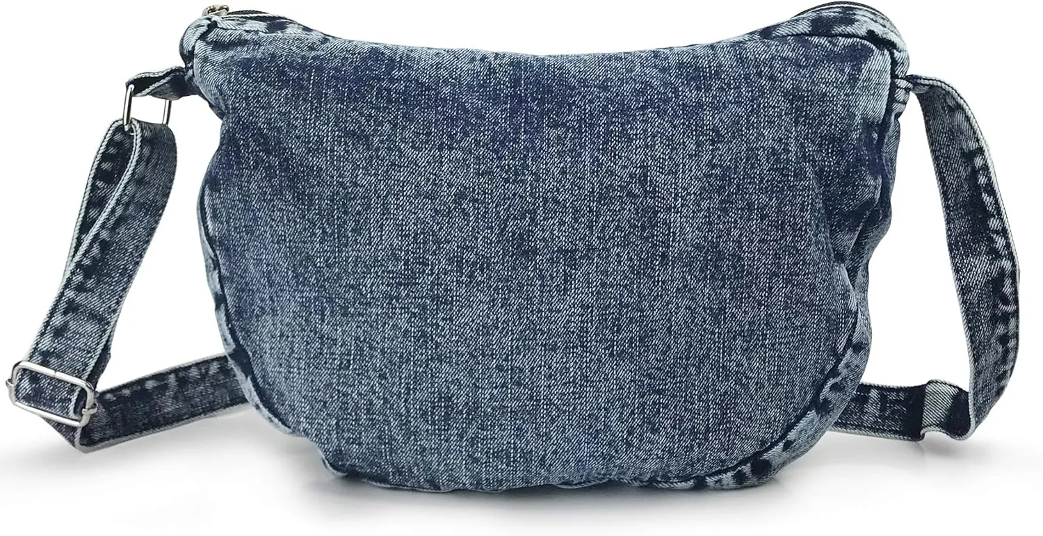 Denim Indigo Hobo Cross Body Bag Womens Shoulder Bag