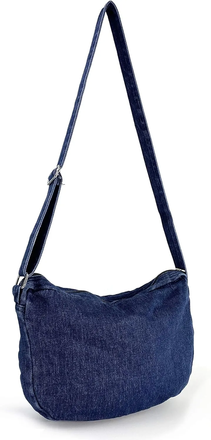 Denim Indigo Hobo Cross Body Bag Womens Shoulder Bag