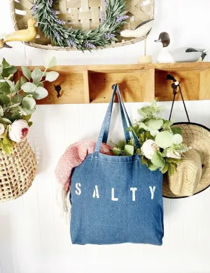 Denim SALTY over sized tote