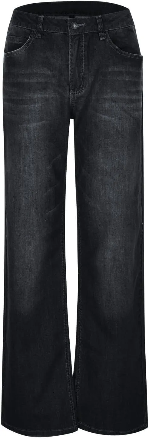 Denim Sweatpants Jeans for Women Trendy Low Rise Baggy Jeans Y2k Boyfriend Barrel Jeans Casual Loose Wide Leg Jeans