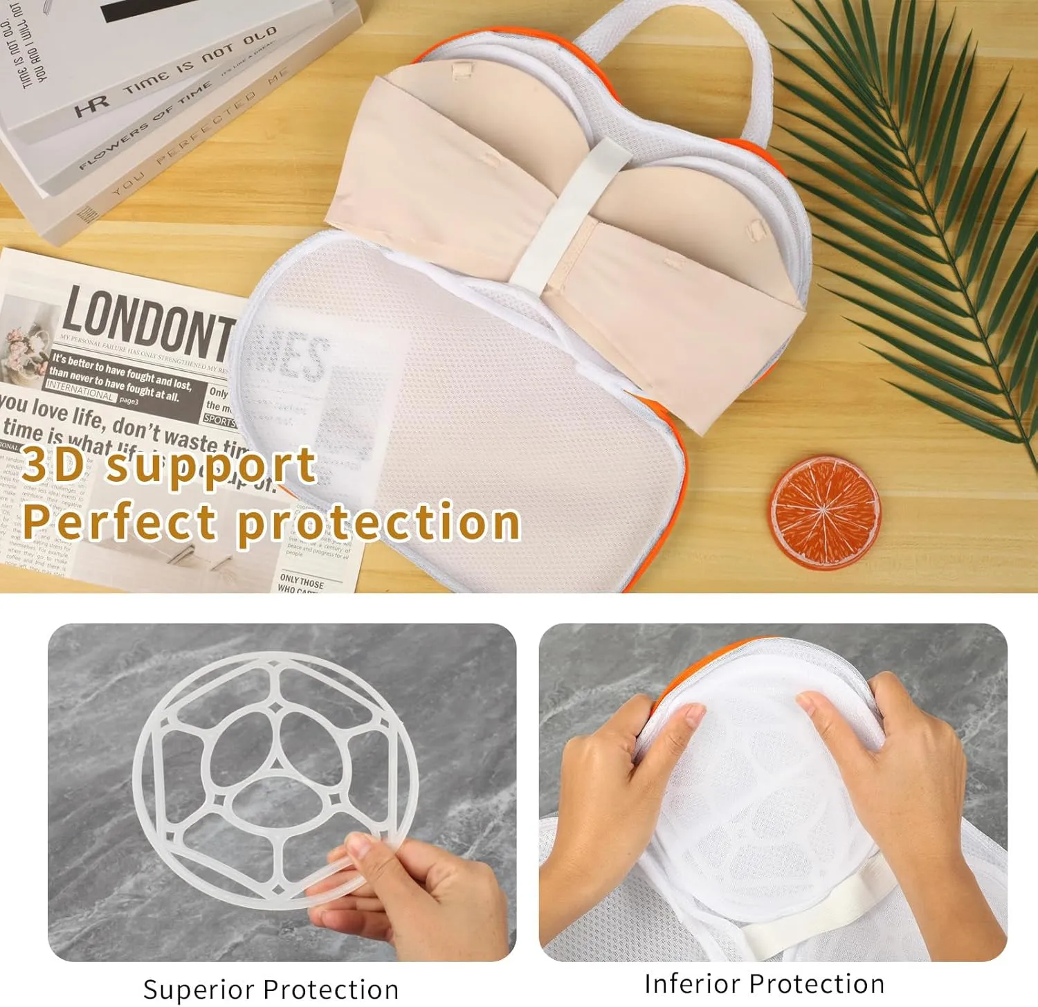 ﻿DESONAUT 3Pcs Bra Wash Bags for Laundry Lingerie Underwear Brassiere Bag Set for Washing Machine Suitable for Women Delicates Bra Yellow(A to C Cups)