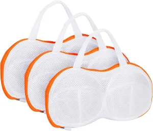 ﻿DESONAUT 3Pcs Bra Wash Bags for Laundry Lingerie Underwear Brassiere Bag Set for Washing Machine Suitable for Women Delicates Bra Yellow(A to C Cups)