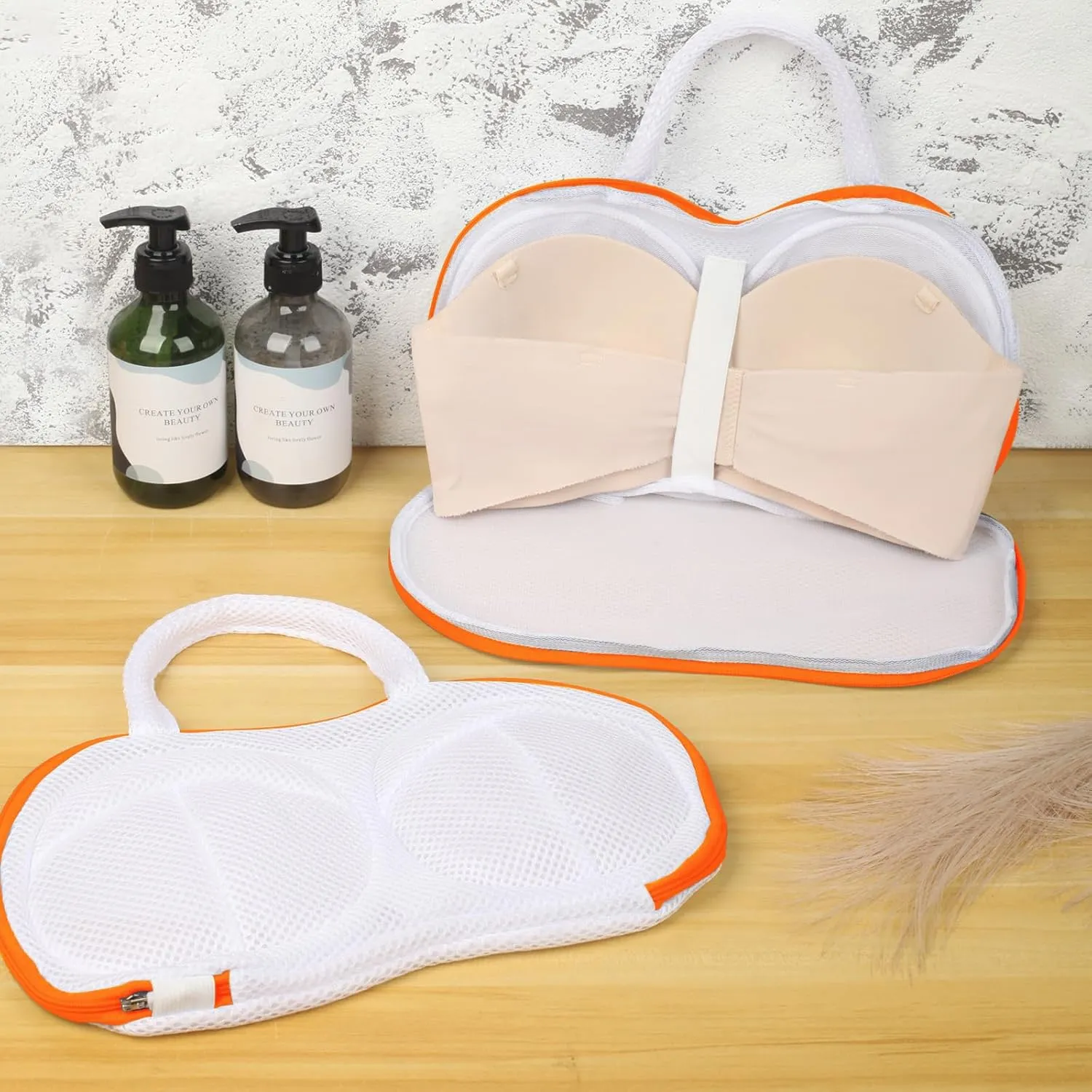 ﻿DESONAUT 3Pcs Bra Wash Bags for Laundry Lingerie Underwear Brassiere Bag Set for Washing Machine Suitable for Women Delicates Bra Yellow(A to C Cups)