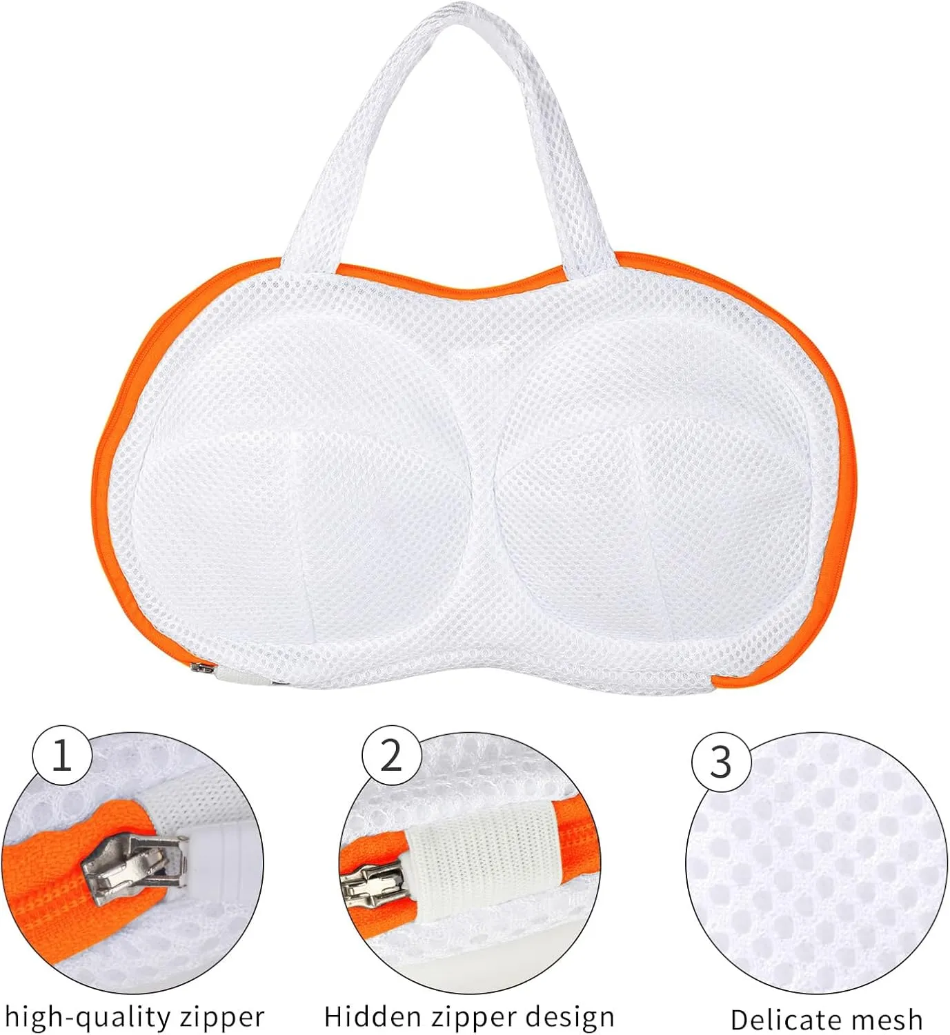 ﻿DESONAUT 3Pcs Bra Wash Bags for Laundry Lingerie Underwear Brassiere Bag Set for Washing Machine Suitable for Women Delicates Bra Yellow(A to C Cups)