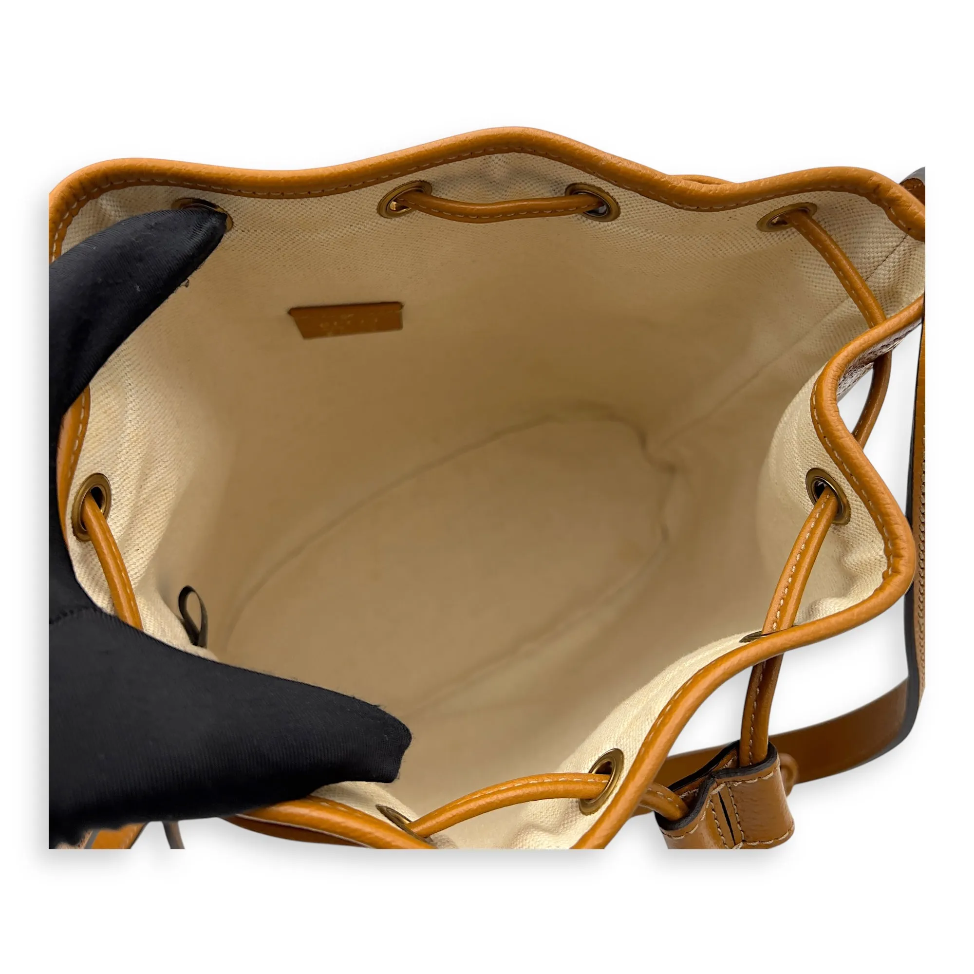 Disney Bucket Bag Brown in Coated Canvas, Gold hardware