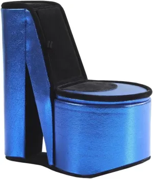 Display Jewelry Box with Storage, High Heel Shoe Design, Velvet Finish, Blue