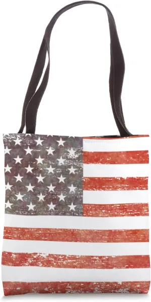 Distressed American Flag Tote Bag